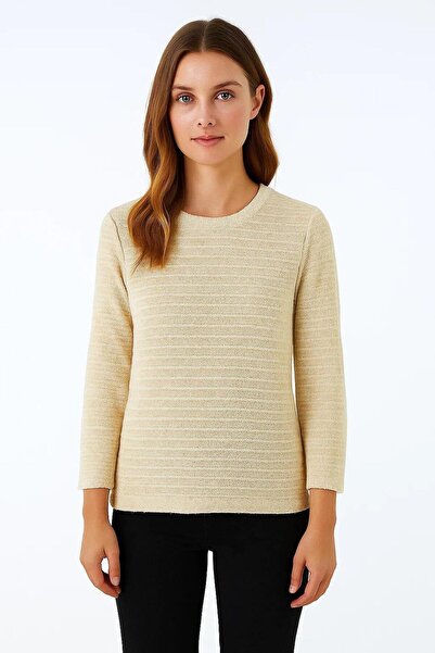 MODARENGİN Thin Comfortable Wool Beige Knitwear Sweater