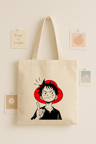 Maki Craft Anime Style Red Hat Character Printed Cloth Bag