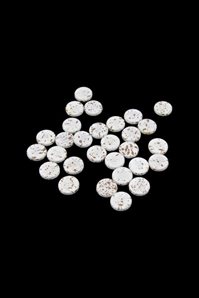 Serhat Aksesuar ve El İşçilik Round 20mm Off-White Milky Coffee Drop Pattern ...