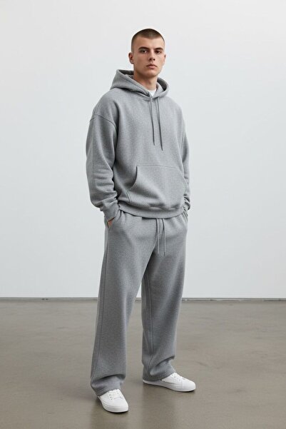 RASCHA طقم بدلة رياضية رمادية اللون للرجال قصة فضفاضة
