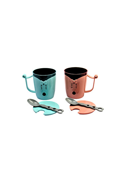 MEVEN Set Beauty Plastic Cup with Spoon in Multiple Colors - Single Piece