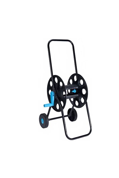 Persera Cărucior cu tambur pentru furtun de grădină, Metal, Negru, capacitate...