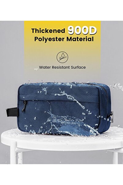 Vorspack Toiletry Bag Hanging Dopp Kit for Men Water Resistant Shaving Bag for Travel, Navy Blue, On