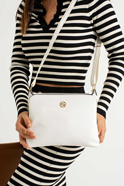 Sanmorris حقيبة كتف نسائية من الجلد الصناعي قابلة للتعديل بحزام متقاطع