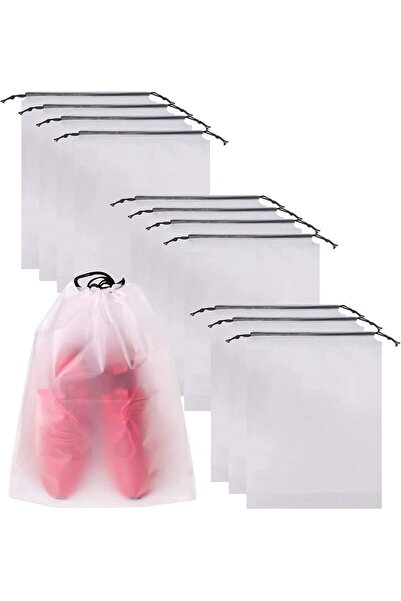 Arabest حقائب أحذية برباط للرجال والنساء، حقائب أحذية شفافة محمولة للتخزين وا...