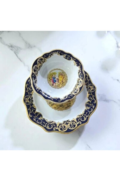 Kadim Vizyon İran Porseleni Romeo Juilet Markizli 12 Parça Çerez Takımı