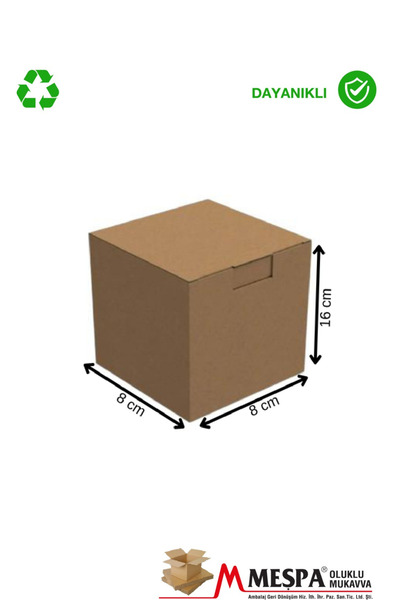 Markasız ucuz 8 x 8 x 16 ölçülerinde - 50 adet kalıplı E Ticaret karton kargo ve saklama kutusu