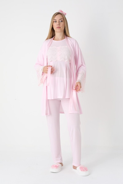 LOHOUSE Women's Special Lace Design Cotton Maternity Pajama Set with Dressing...