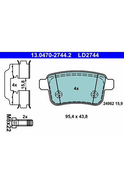 Ate Комплект накладки дискови спирачки Mercedes-Benz Citan Van/Spacious Sedan...