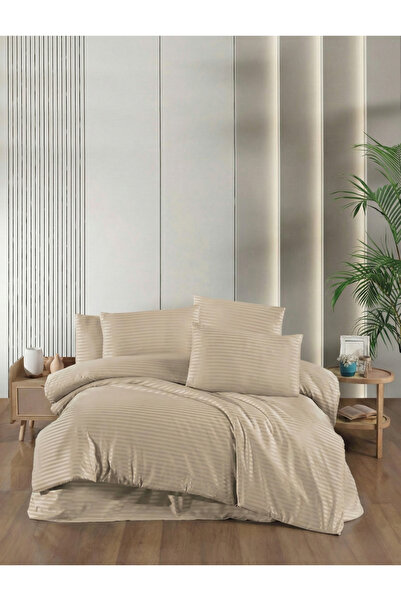 VİENNA طقم غطاء لحاف مزدوج من الساتان 200×220 |   ملاءة سرير 240×260 |   2 قط...