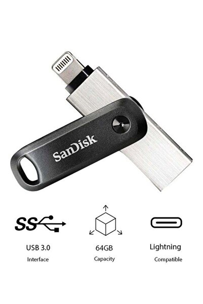 SanDisk 64 GB iXpand Flash Drive (Micro USB, USB 3.0, Flexible Lightning Connector)