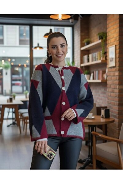 ASEZ BUTİK Women's Argyle Patterned, Soft Textured Stylish Premium Knitwear C...