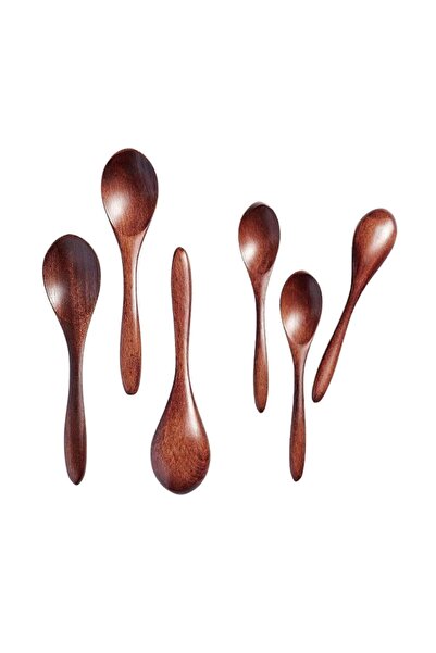 Arabest ملاعق خشبية صغيرة، ملاعق تقديم خشبية بيضاوية الشكل، للبرطمانات والتوابل، ملاعق خشبية للأكل