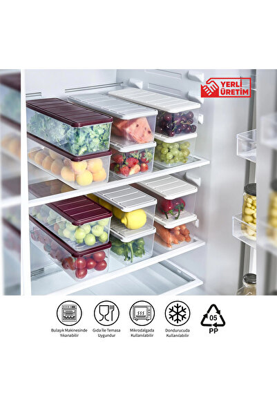 SELKA HOME 4 Pieces 2 Lt. Nora Organizer Refrigerator Freezer Organizer Storage Container