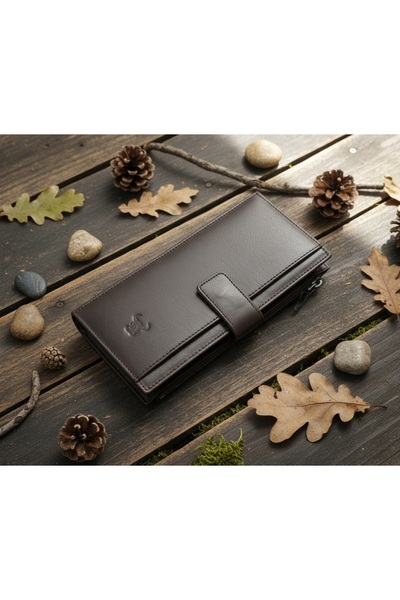 PASSTELL %100 Hakiki Deri Unisex Telefon,Para Koymalı Cüzdan