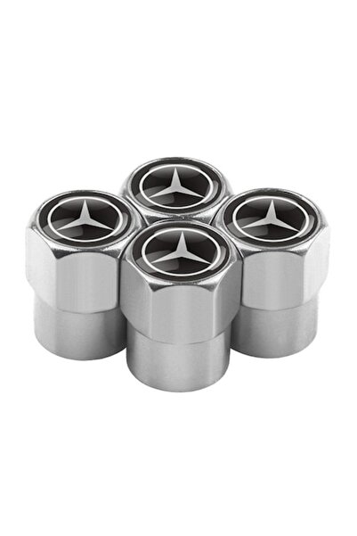 Sarphia Store Set de 4 capace de supapă auto din aluminiu - argintii