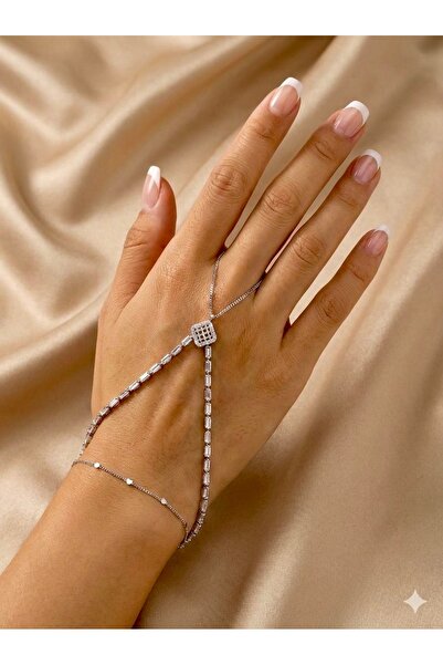 Çağla Accessories حجر الزركون الفضي اللون الذي لا يتأكسد شاهميران