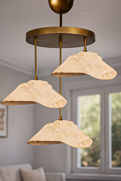 Hmydesign Grotta Handmade 3'lü Karbon Beton Avize