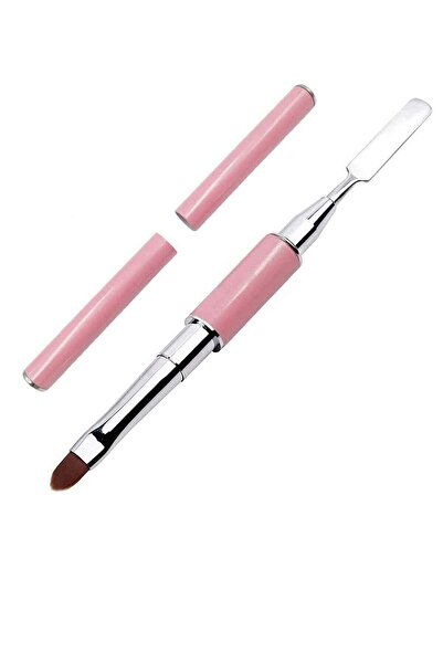 Generic Double Ended Nail Art Brush & Picker (Pink) - Poly Gel/UV Gel 2-in-1