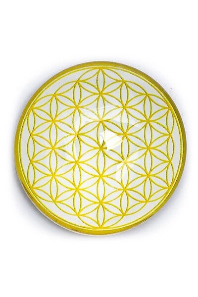 Magnet decorativ Floarea Vieții de culoare aurie -- 4 cm
