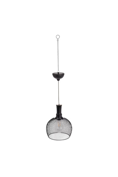 Persera Lampă solară, tip pendul, LED, Metal, Negru, 18,5 x 18,5 x 22,5 cm