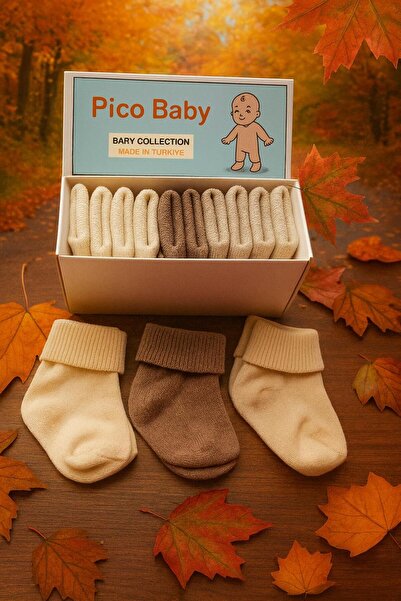 Pico Baby جوارب أطفال حديثي الولادة والأطفال من القطن العضوي بعلبة فاخرة، 5 أ...