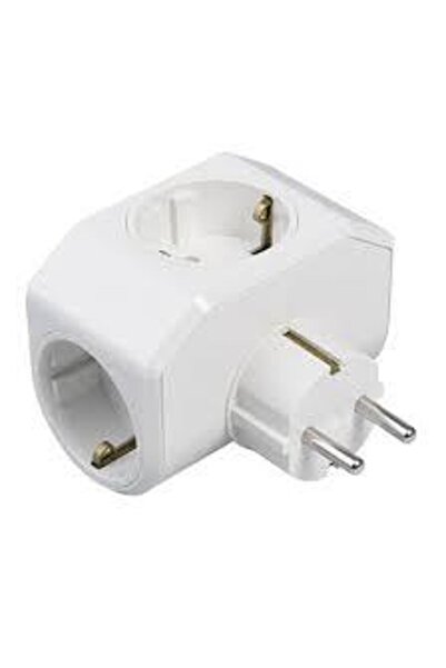 VİKO Yonca Plus Golyat White Triple Plug Socket
