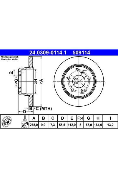 Ate Disc Frana Mercedes-Benz 124/C-Class/E-Class