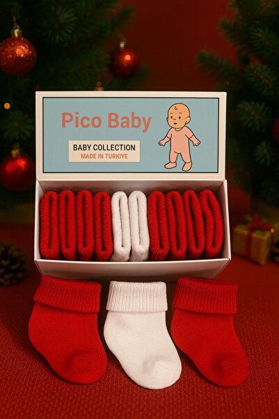 Pico Baby Organik Pamuk Unisex 5'li Kutulu Premium Yeni Doğan Bebek & Çocuk Ç...