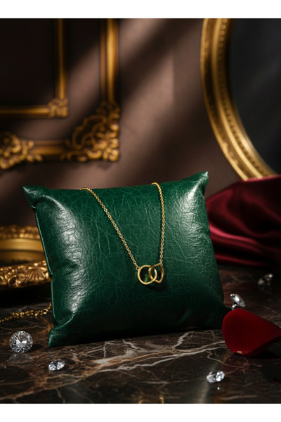 MAISON GLOWEN قلادة من الفولاذ على شكل قلبين متداخلين من إنفينيت بوند