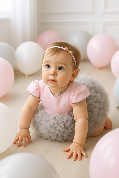 Babyhola فستان توتو لامع للأطفال من عمر 0-3 سنوات، فستان للأطفال باللون الورد...