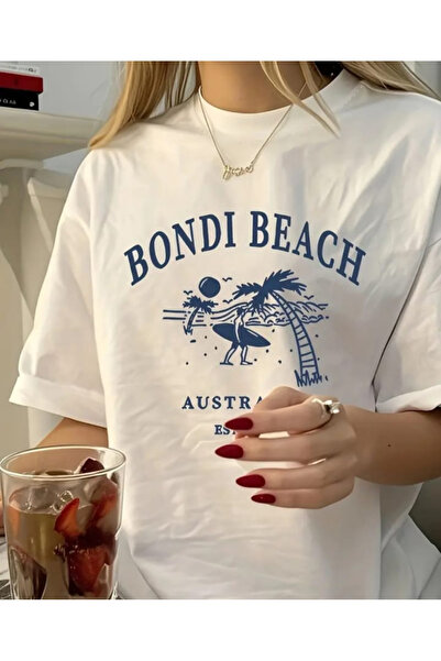 shi dumanlar giyim قصة فضفاضة تي شيرت بوندي بيتش مطبوع للجنسين