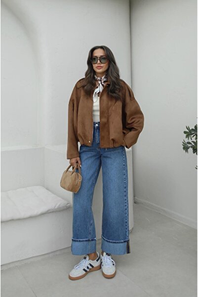 Havoş Blugi cu picior pliat, albastru închis, cu aspect vechi și spălat