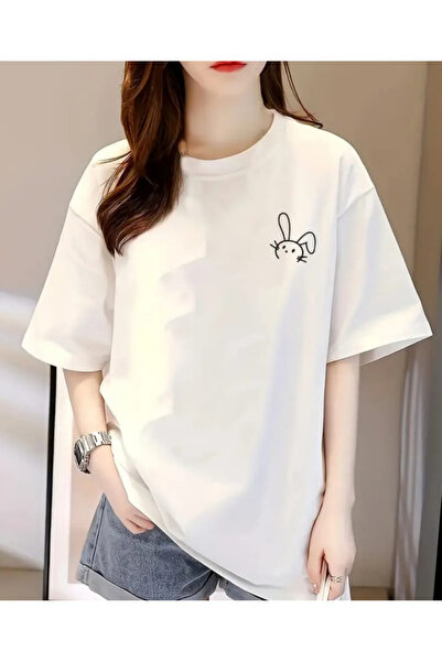 shi dumanlar giyim oversized Κουνέλι με τύπωμα Unisex Ανδρικό/Γυναικείο μπλου...