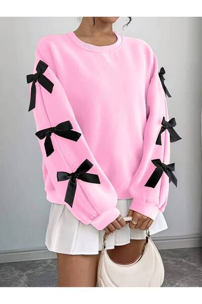 LEONE KOLEKSİYON Μοντέρνο φούτερ με φιόγκο σε κορεάτικο στυλ για γυναίκες