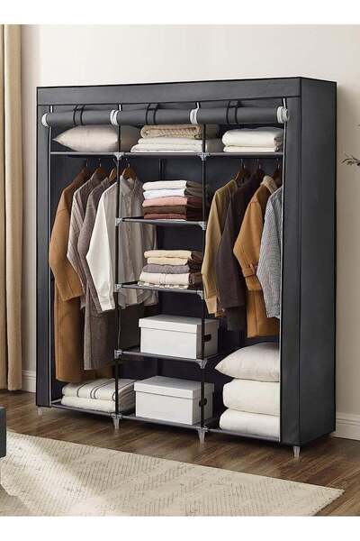 Roman Gifts منظم خزانة ملابس فاخر من القماش، منظم ملابس محمول