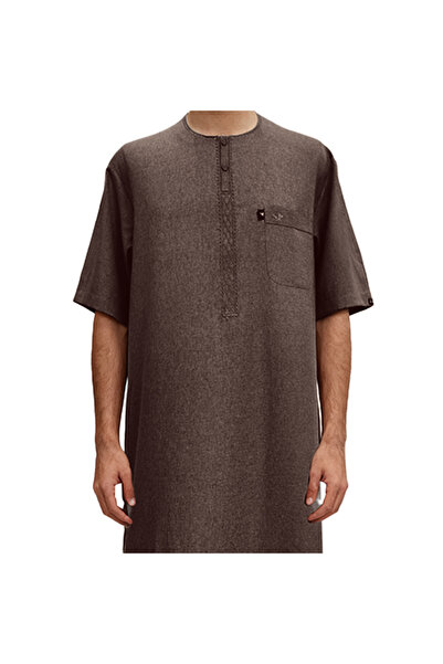 Rocket High-quality linen jalabiya, half-sleeve, for men