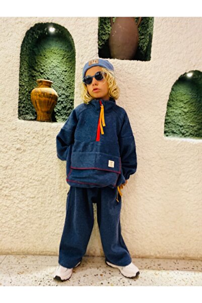 Unisex Fermuar Ve Cep Detaylı %100 Pamuk Sweatshirt Ve Pantolon Takım