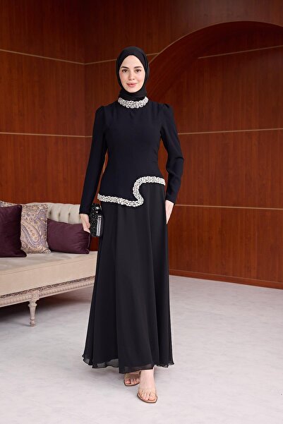 Hülya Keser Gönül Tesettür Abiye - Siyah
