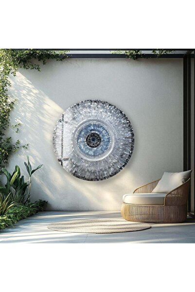 myphotostation Özet Kristal Mozaik Göz Yuvarlak Kırılmaz Cam Duvar Tablosu, O...