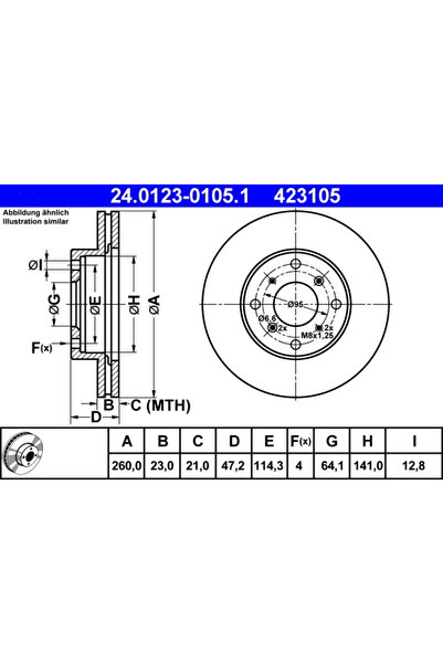 Ate Disc Frana Honda Accord 6/Prelude 4/Prelude 5