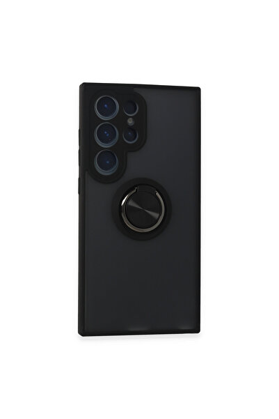 NewFace حافظة سامسونج جالاكسي S24 الترا من مونتريال مع غطاء سيليكون حلقي - أسود