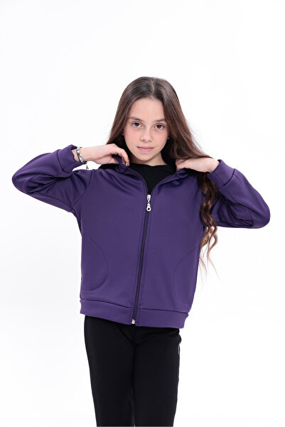 ROBA Jachetă pentru copii cu glugă, buzunare, fermoar, fleece, RB-650