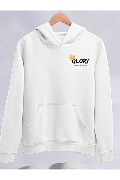 Zerenyus سويت شيرت شتوي بغطاء للرأس بثلاثة خيوط - أبيض