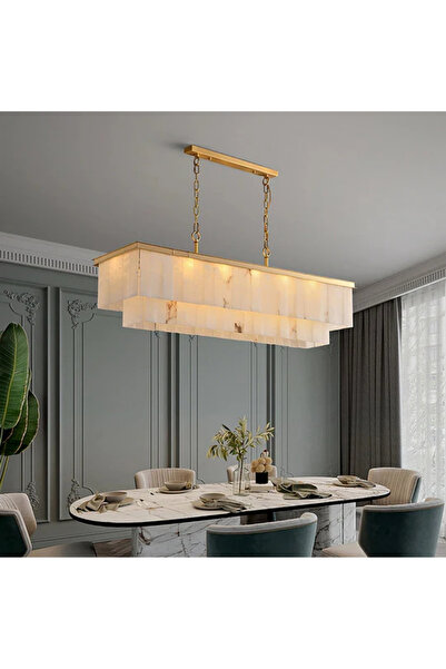 RONİSU AYDINLATMA Veyra Mermer Sıralı Avize 100 cm RA-AVZ- 8420-75-64A1