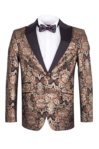 OSCAR BANKS Slim Fit Jacquard Tuxedo Jacket – for Special Occasions and Invit...
