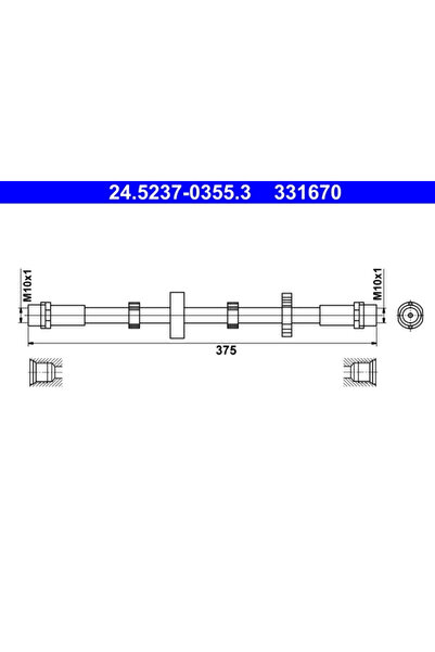 Ate Спирачен маркуч за VW Transporter T4 автобус/Transporter T4 каросерия/Tra...