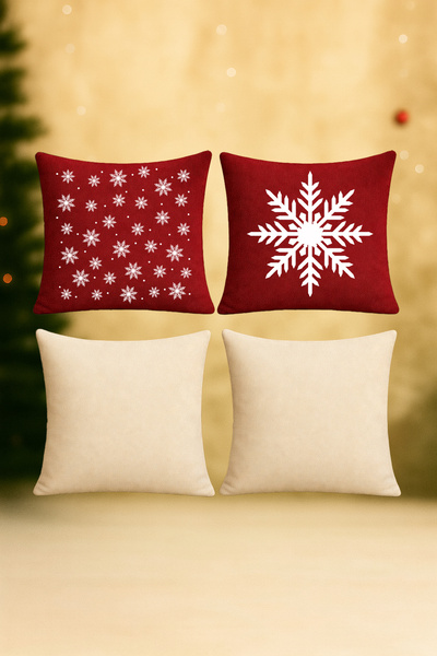 De'Vor مجموعة من 4 أغطية وسائد بتصميم السنة الجديدة