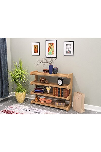 AtelierAnka 4 Raflı Çok Amaçlı Dekoratif Ahşap Ayakkabılık Raf – Modern Antre...