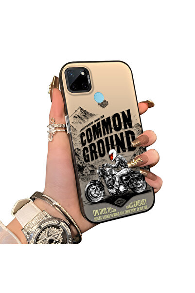 ucuc حافظة من السيليكون المتوافقة مع هاتف Realme C25Y/C21Y ذات حافة صلبة ومضا...